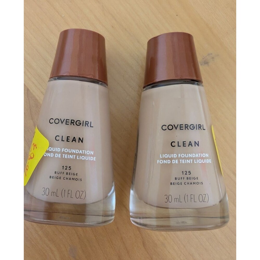 Covergirl Clean Liquid Foundation 125 Buff Beige Discontinued Original 2 Pack